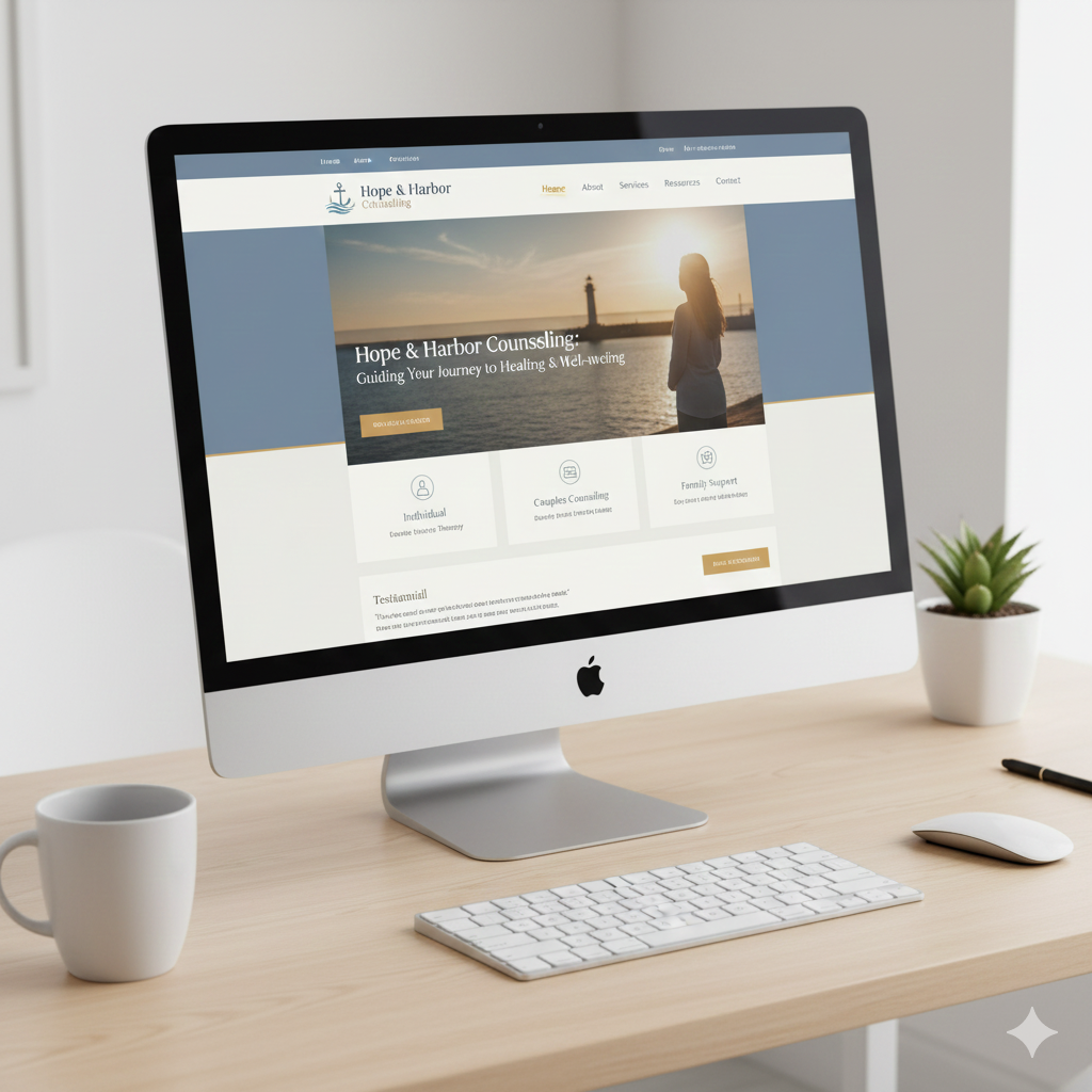 Hope & Harbor Counseling homepage mockup
