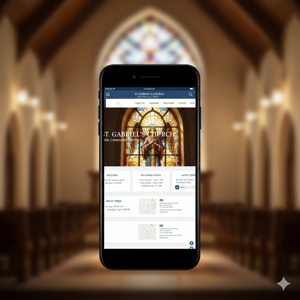 Mobile view of Mass times section